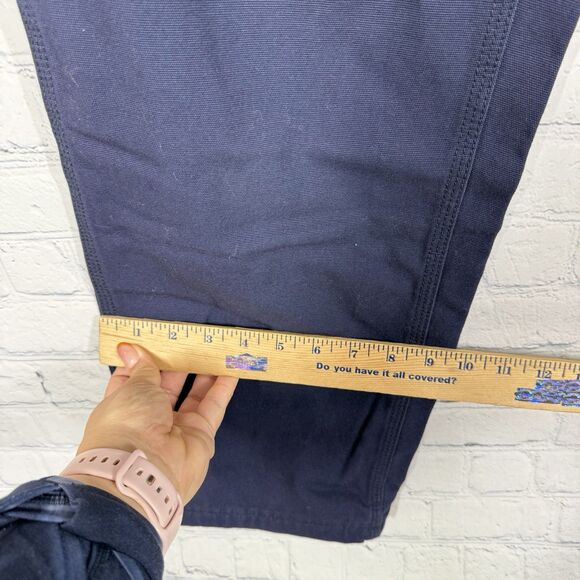 Carhartt Flame Resistant Jeans Men 34X32 Navy Blue Loose Fit Denim Carpenter - Picture 8 of 16